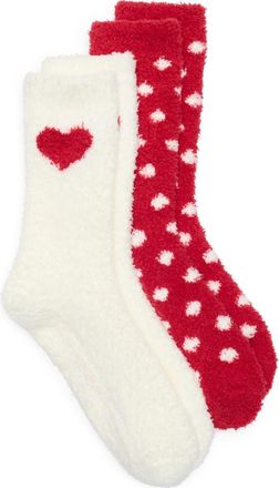 PJ Salvage 2-Pack Cozy Crew Socks in Ivory at Nordstrom Rack, Size 4-10