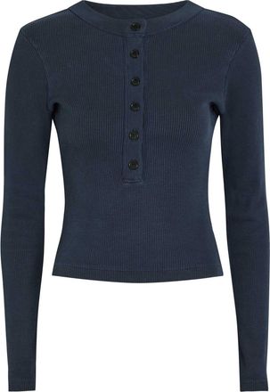 Citizens Of Humanity Citizens OF Humanity Varra Ribbed Cotton-blend Henley top - Navy - S (UK8-10 / S)