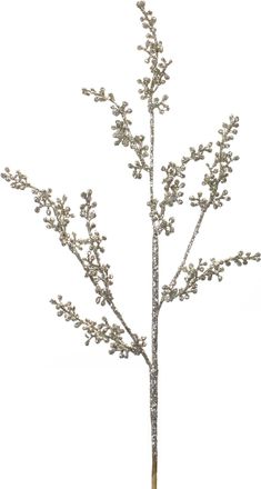 Melrose International Glittered Berry Spray (Set of 12) - Silver, Brown