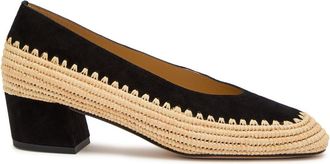Gabriela Hearst Strength 40 Raffia and Suede Pumps - Black
