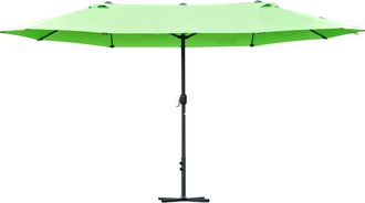 OUTSUNNY 4.6M Garden Patio Umbrella Canopy Parasol Sun Shade w/ Base Green | TJ Hughes