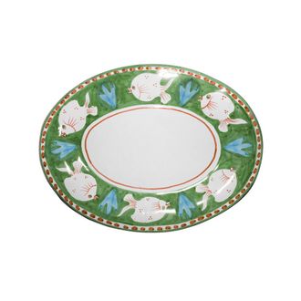 Arcucci green Poseidon oval tray 43 cm