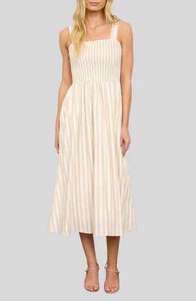 August Sky Stripe Sundress in Khaki at Nordstrom Rack, Size Medium