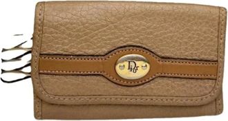 Dior Pre-owned Accessories, female, Beige, Size: ONE SIZE Pre-owned Leather Key-holder