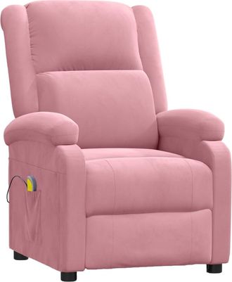 vidaXL Sill&oacute;n De Masaje De Terciopelo Rosa Vidaxl