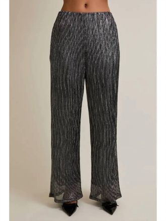 Gilli Metallic Wide Leg Pants In Dark Grey