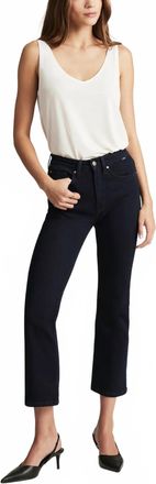 Mavi Anika Cropped Flare Jean In Ink Flex Blue