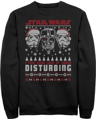 Star Wars Mens Star Wars Ugly Christmas Lack of Cheer Disturbing Sweatshirt in Black at Nordstrom, Size Xxx-Large