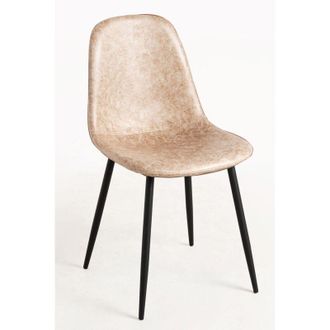 Regalos Miguel Regalos Miguel - Sillas Comedor - Silla Black Teok Polipiel Vintage - Beige Vintage Teok