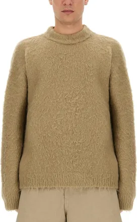 Acne Studios Fuzzy Wool Blend Sweater With High Neckline