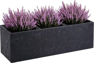 OEM Maceta Betonique Con Ruedas, Hormig&oacute;n Negro, 90x30xh30 Cm