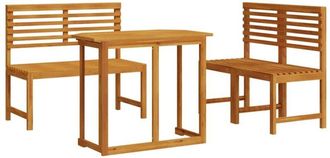 vidaXL Vidaxl - Juego Bistro De Jard&iacute;n 3 Pcs Marr&oacute;n Madera Maciza De Acacia