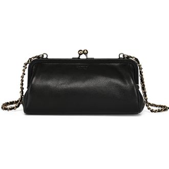 OLD TREND Iris Genuine Leather Vintage Frame Crossbody Bag in Black at Nordstrom