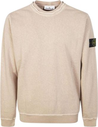 Stone Island Brown Solid Crew Neck Sweatshirt