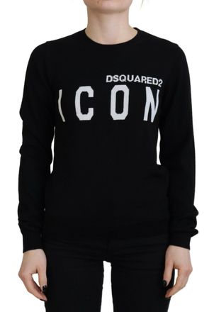 Dsquared2 Dsquared&sup2; Virgin Wool Logo Print Long Sleeves Womens Sweater (Pre-Owned)