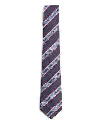 Valentino Garavani Navy Blue Striped Tie