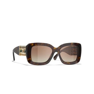 Chanel Square Sunglasses - female - Chanel - Sunglasses - Brown - 54 MM - Accessories
