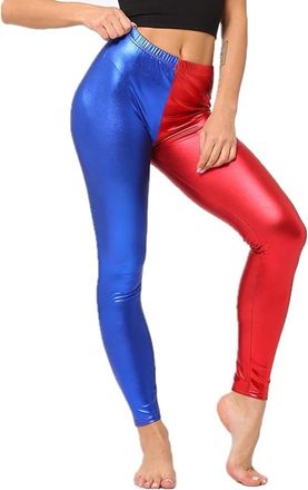 Generic Womens Shiny Metallic Leggings - Disco Party Pants for Ladies, Stretch Wet Look Trousers for Festival, Dance & Fancy Dress Outfits - Sizes S-2XL (as8,