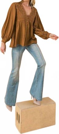 Love Woven Top In Brown