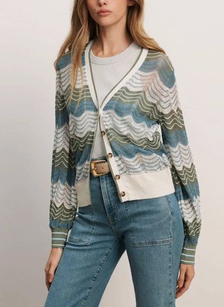 Veronica Beard Laurinor Cardigan In Dove Sag
