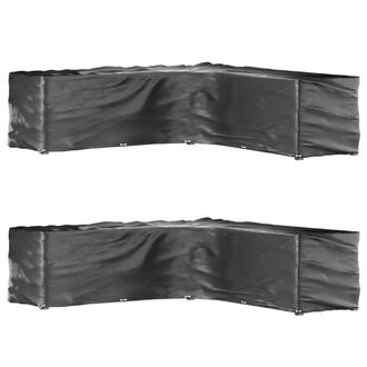 vidaXL Vidaxl - Fundas Muebles Jard&iacute;n Forma De L 2 Uds 20 Ojales 300x300x90 Cm