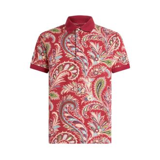 Etro Polo Shirts, male, Red, 2XL, Red Paisley Polo Shirt