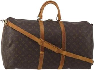 Louis Vuitton Pre-owned Boston Bag - Dames - Vintage Weekendtas - Bruin - ONE Size - Leer - Vintage