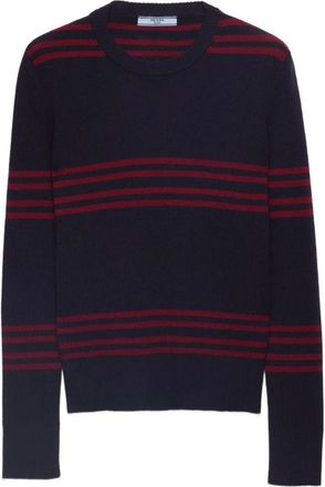 Prada Maglione a righe con costine - Blu
