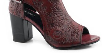 Roper Womens Leather Sandal In Mika Red