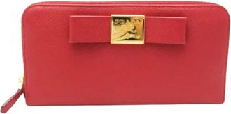 Prada Pre-owned Wallets, female, Red, Size: ONE SIZE Pre-owned Vintage Canvas Wallet