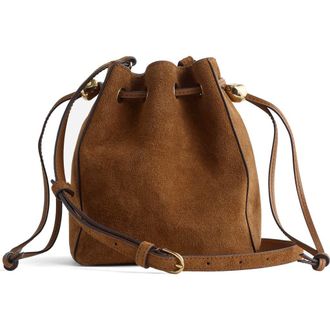 Madewell Suede Bucket Crossbody Bag in Dried Acorn at Nordstrom Rack