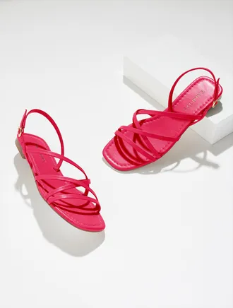 Talbots Liana Strappy Nappa Flats - Raspberry - 10 1/2 M Talbots