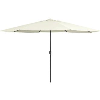 vidaXL Sombrilla De Jard&iacute;n Con Palo De Metal Blanco Arena 390 Cm Vidaxl
