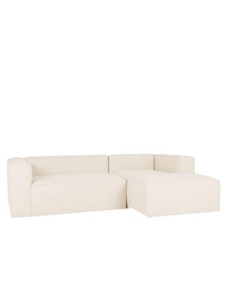Deco Wood Sof&aacute; 4/5 plazas y chaise longue derecho color blanco roto 300x175cm