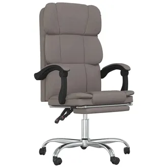 vidaXL Silla De Oficina Reclinable De Tela Gris Taup&eacute; Vidaxl