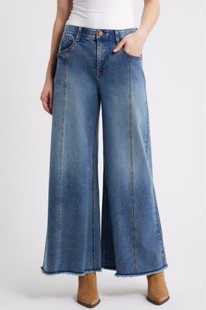 Wit & Wisdom Skyrise Roundup Seamed Super Wide Leg Jeans in Mid Blue Artisanal at Nordstrom Rack, Size 14