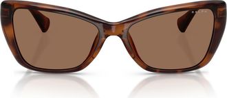 Ralph Lauren 56mm Cat Eye Sunglasses in Shiny Dark Havana /Brown at Nordstrom