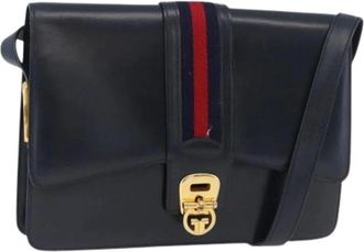 Gucci Pre-owned Shoulder Bags, female, Blue, Size: ONE SIZE Pre-owned Vintage Shoulder Bag