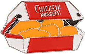 Generic Chicken Nuggets Pins Snack Box Brooches Badges Delicious Food Pins for Friends Professional Process Multicoloured