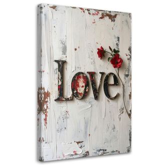 Feeby Cuadro En Lienzo, Letrero &laquo;love&raquo; De Estilo Retro, 80x120