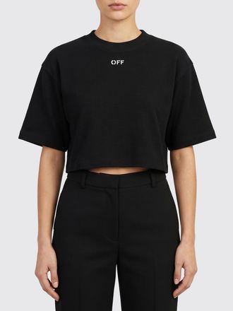 Off-white T-shirts crop con logo