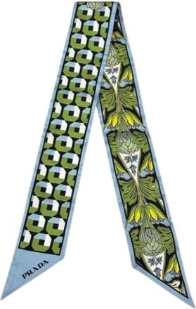 Prada Pre-owned Scarves, female, Blue, Size: ONE SIZE Pre-owned Silk Scarf