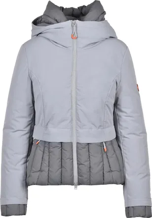Dekker Light Grey Hooded Padded Polyamide-Blend Down Jacket