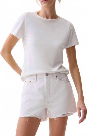 Pistola Denim Nova High Rise Relaxed Cut Off Short In Luxe White Vintage