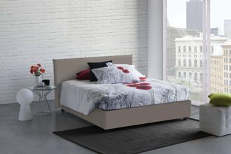 Dmora Dmora - Cama Matrimonial Dacost, Cama Contenedor Con Tapizado En Ecopiel, 100% Made In Italy, Apertura Frontal, Adecuado Para Colch&oacute;n Cm 140x190, T&oacute;rt
