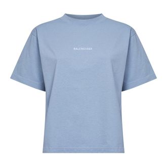 Balenciaga T-Shirts, female, Blue, Size: 2XS Back T-Shirt
