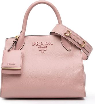 Prada Borsa tote Saffiano Cuir Monochrome piccola con manico 2010-2025 - Rosa