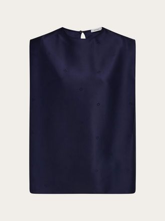 Ferragamo Women Sleeveless silk top Blue
