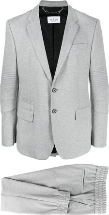 Philipp Plein single-breasted tailored suit - men - Acetate/Elastane/Polyamide/Viscose/Viscose - 56 - Grey
