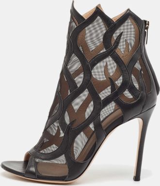Gianvito Rossi Black Mesh Ankle Length Boots